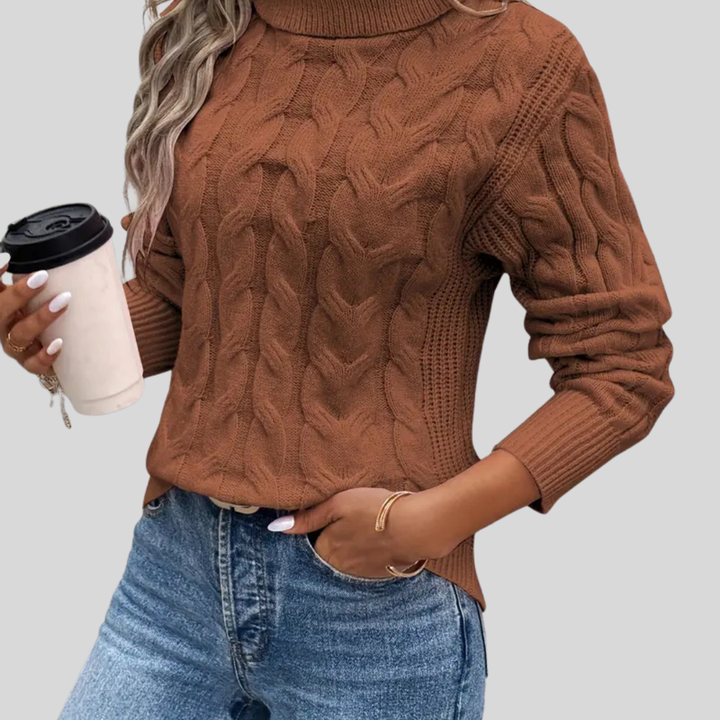 Maika | Cable Knit Turtleneck Sweater