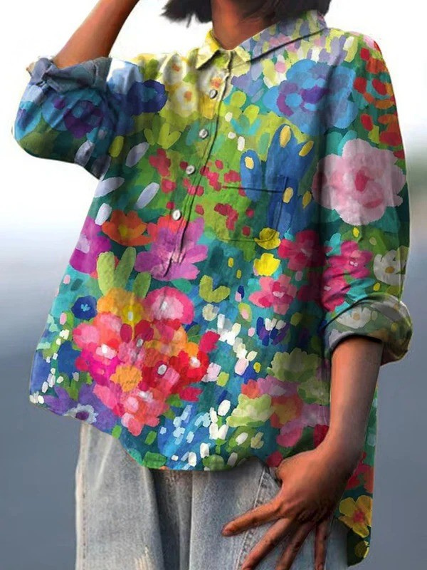 Rebecca | Floral Art Print Casual Shirt