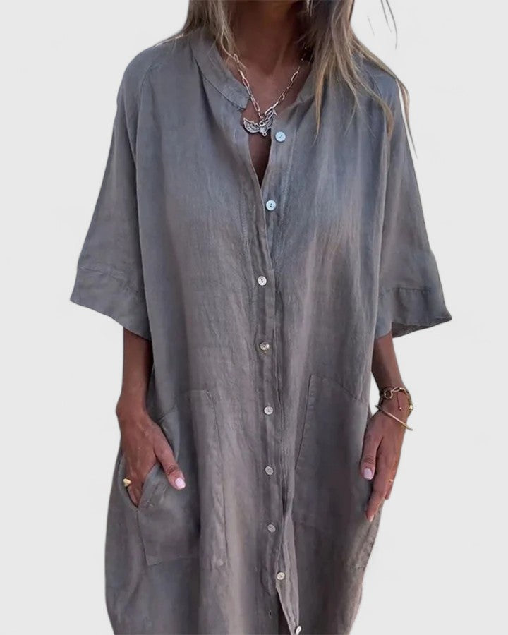 Kristina | Button Down Midi Dress