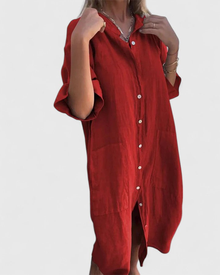 Kristina | Button Down Midi Dress