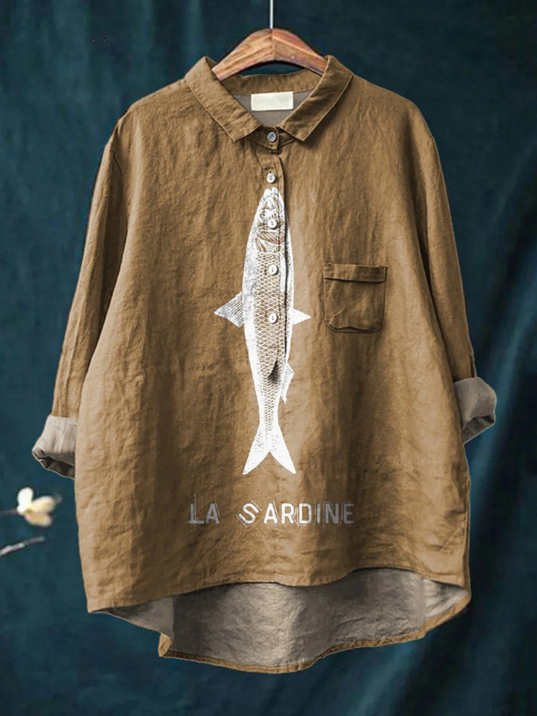Sophia | Sardine Fish Graphic Printed Women's Casual Shirt