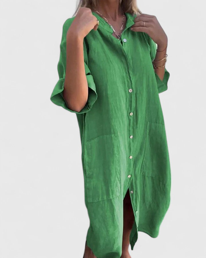 Kristina | Button Down Midi Dress