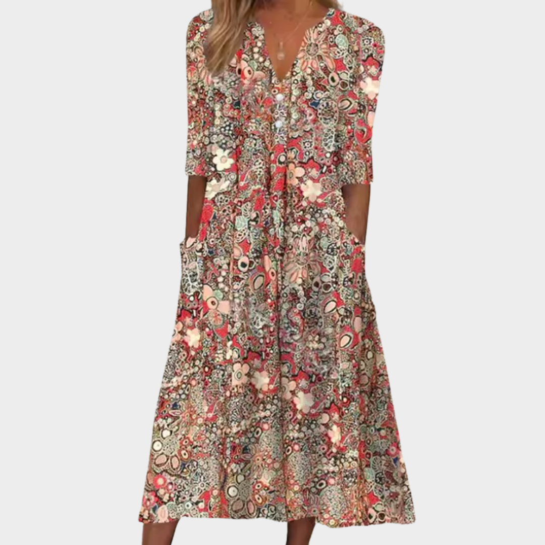 Leonora | Elegant Floral Summer Dress