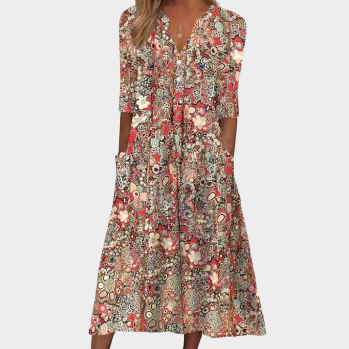 Leonora | Elegant Floral Summer Dress