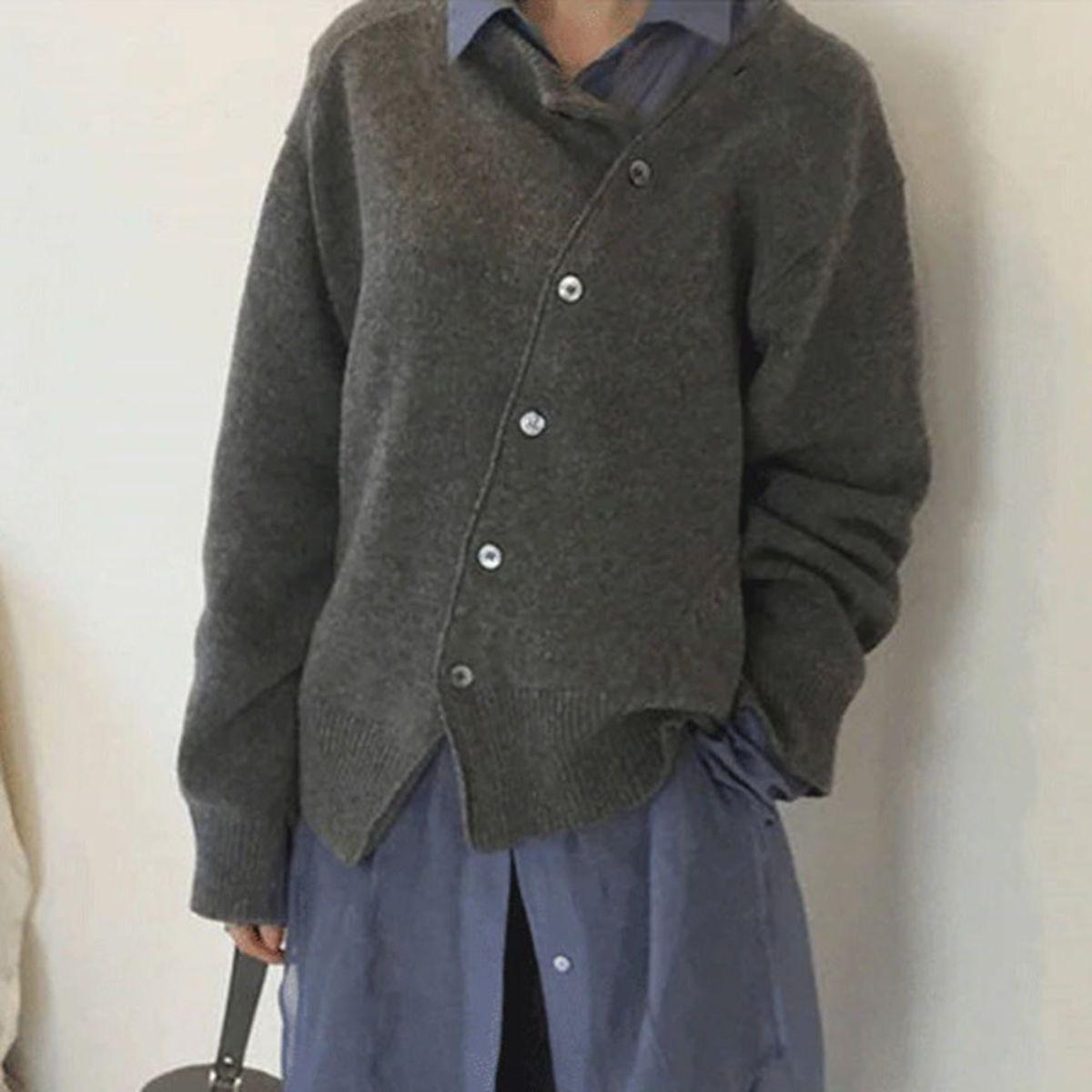 Alycia | Asymmetric Button Cardigan