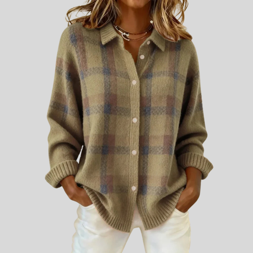 Francesca | Retro Cheque Sweater