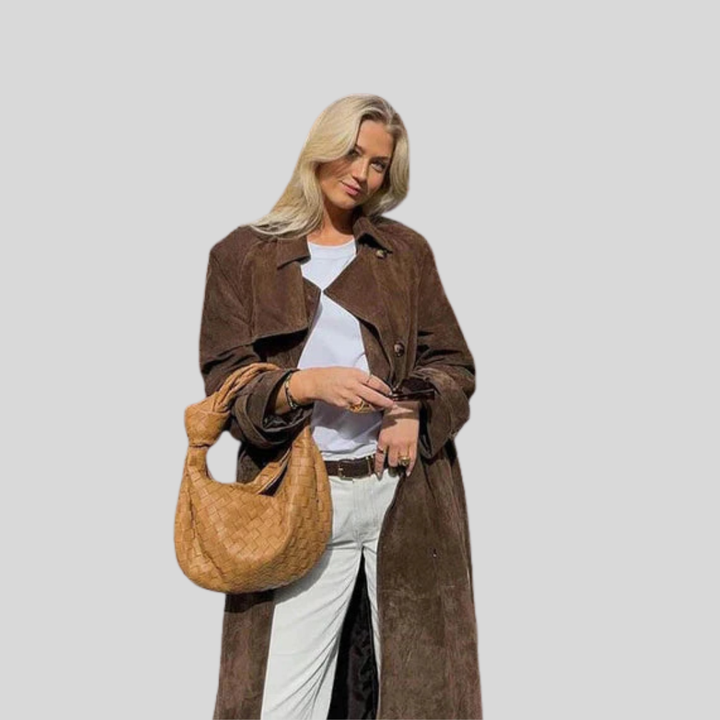 Olivia | Classic Suede Trench Coat