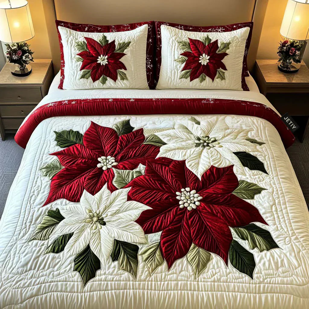 3-piece Quilted Bedding Set - Christmas Star