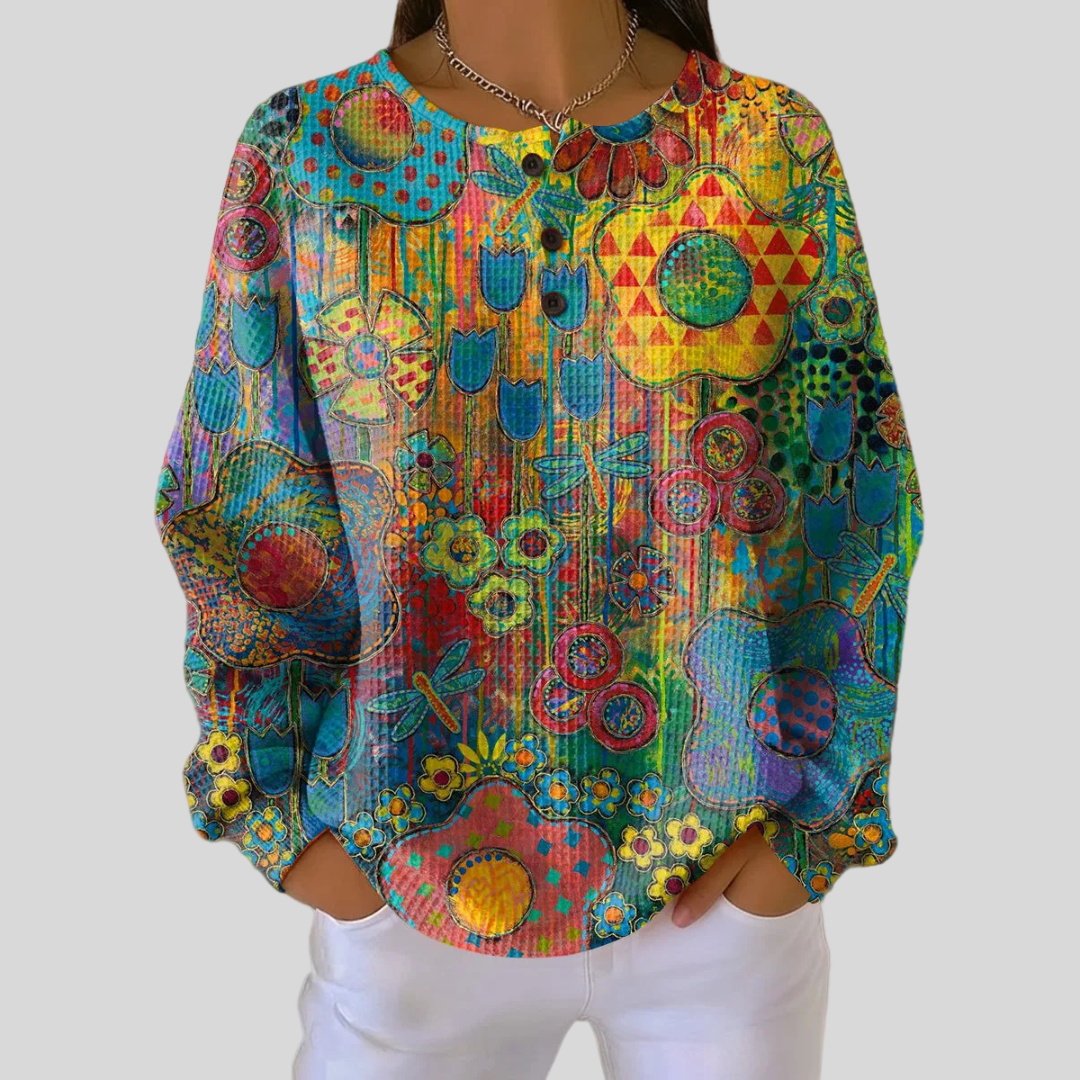 Alina | Colorful Floral Print Sweatshirt