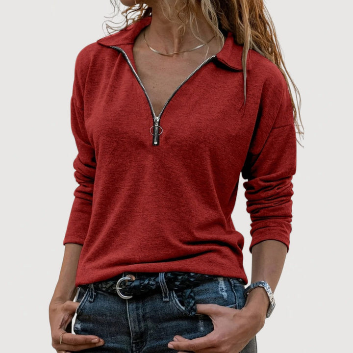 Maureen | Zip Collar Top