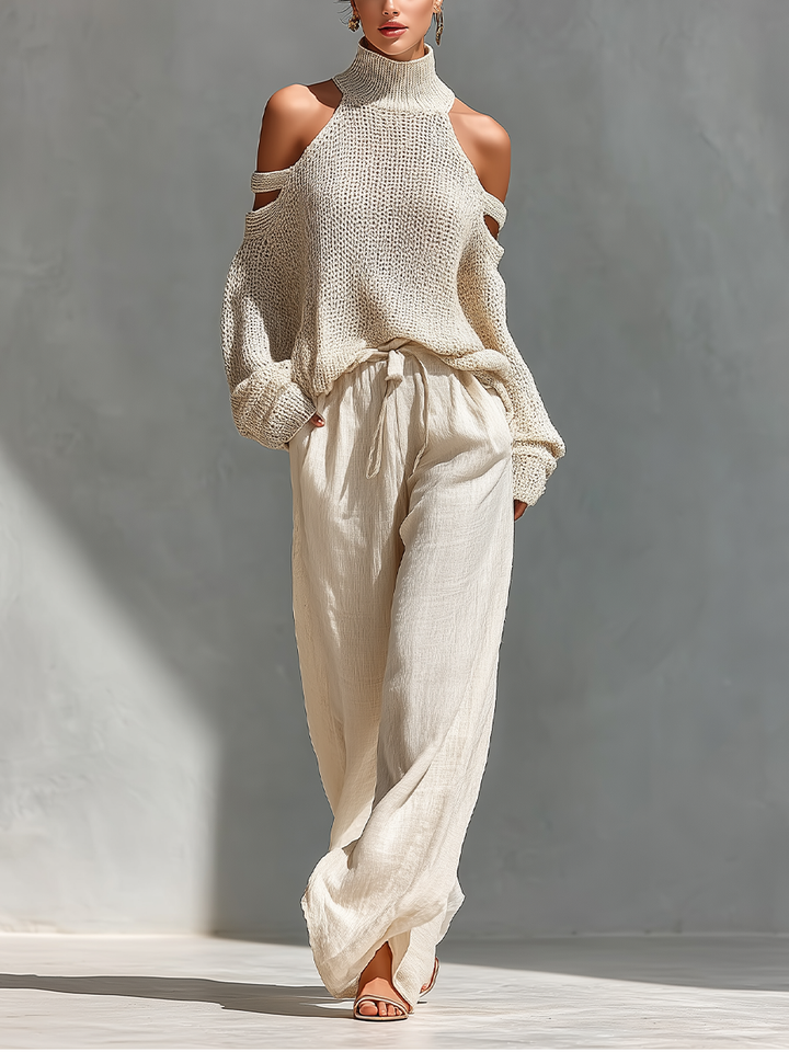 Eleanor | Knit Set with Wide Pants