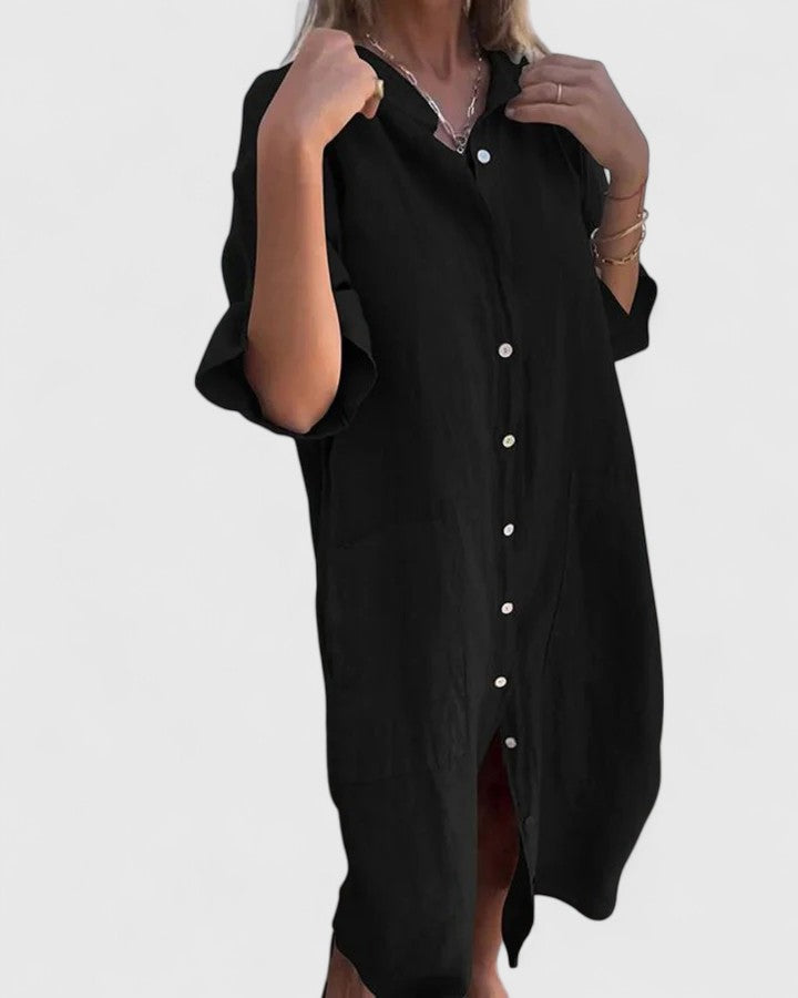 Kristina | Button Down Midi Dress