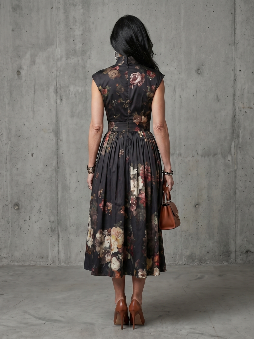 Monika | Midi Floral Pleated Dress