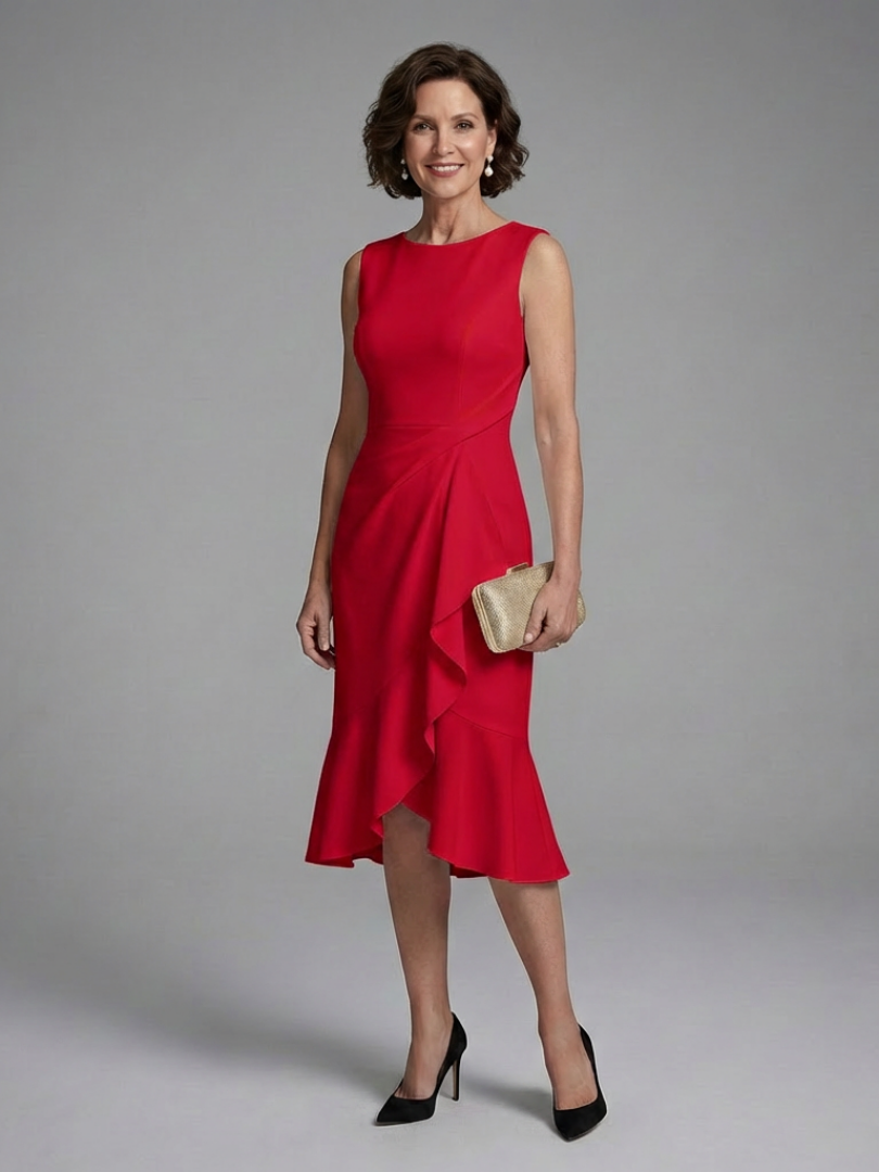 Amity | Sleeveless Midi Dress with Wrap Detail