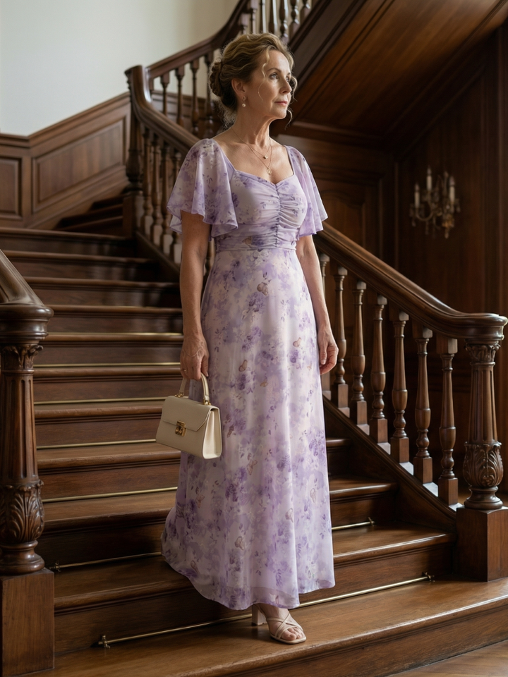 Hannah | Midi Dress with Flowing Sleeves