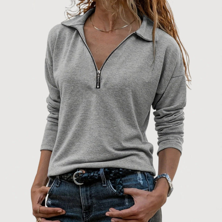Maureen | Zip Collar Top