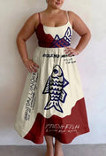 Amanda | Coastal Sketch Midi Dress