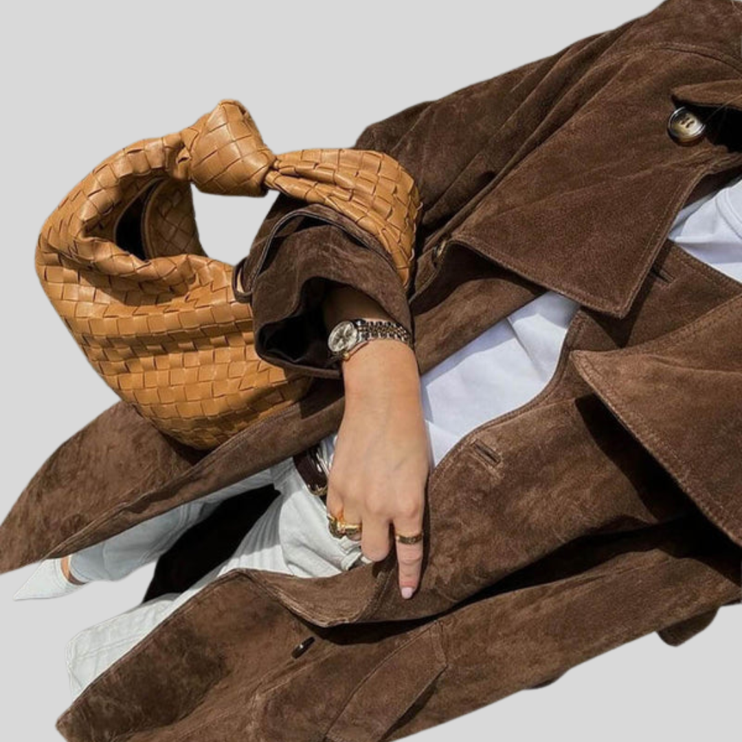 Olivia | Classic Suede Trench Coat