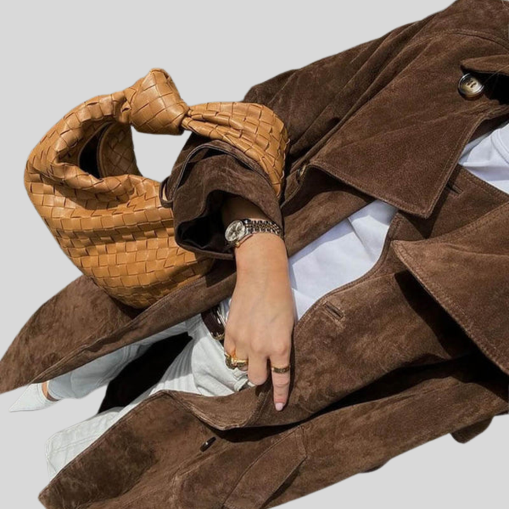 Olivia | Classic Suede Trench Coat