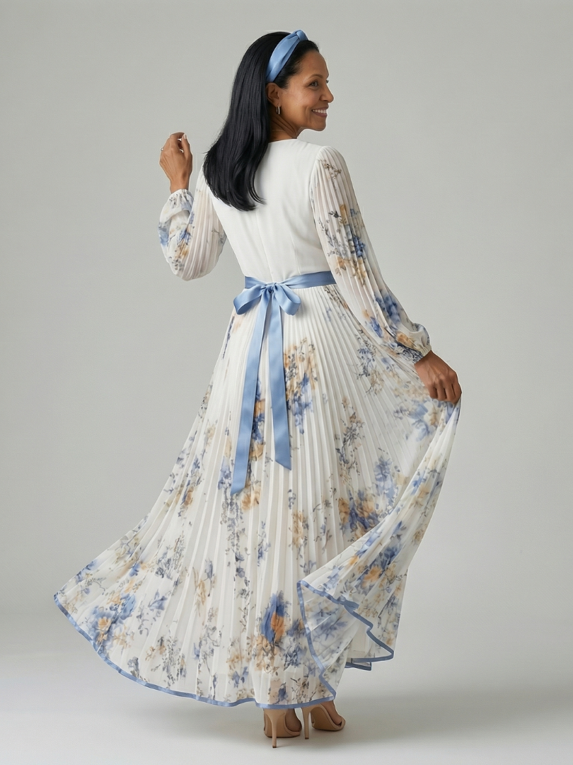 Isabella | Midi Wrap Pleated Dress