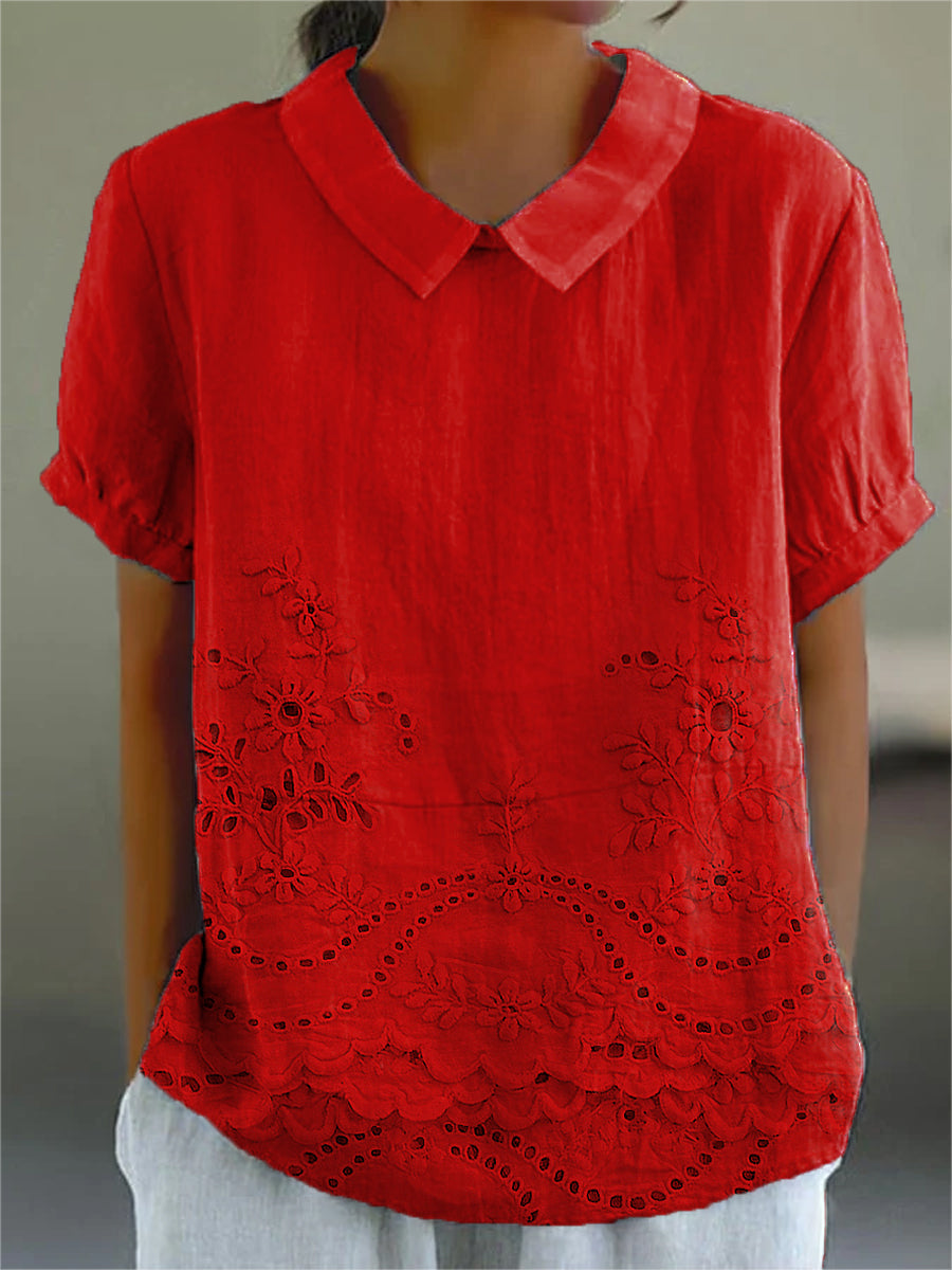 Lillian | Floral Embroidered Summer Shirt