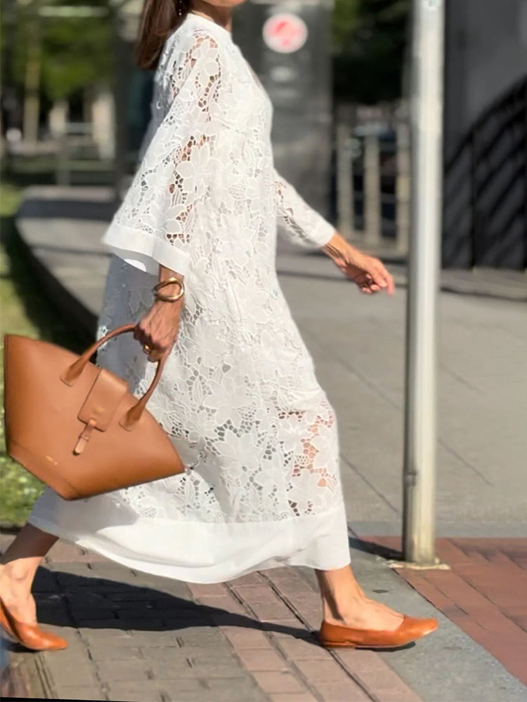 Aimee | Comfy Lace Midi Dress