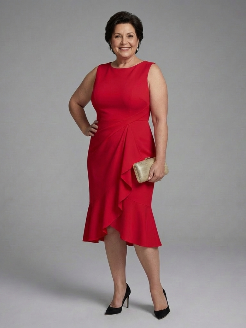 Amity | Sleeveless Midi Dress with Wrap Detail