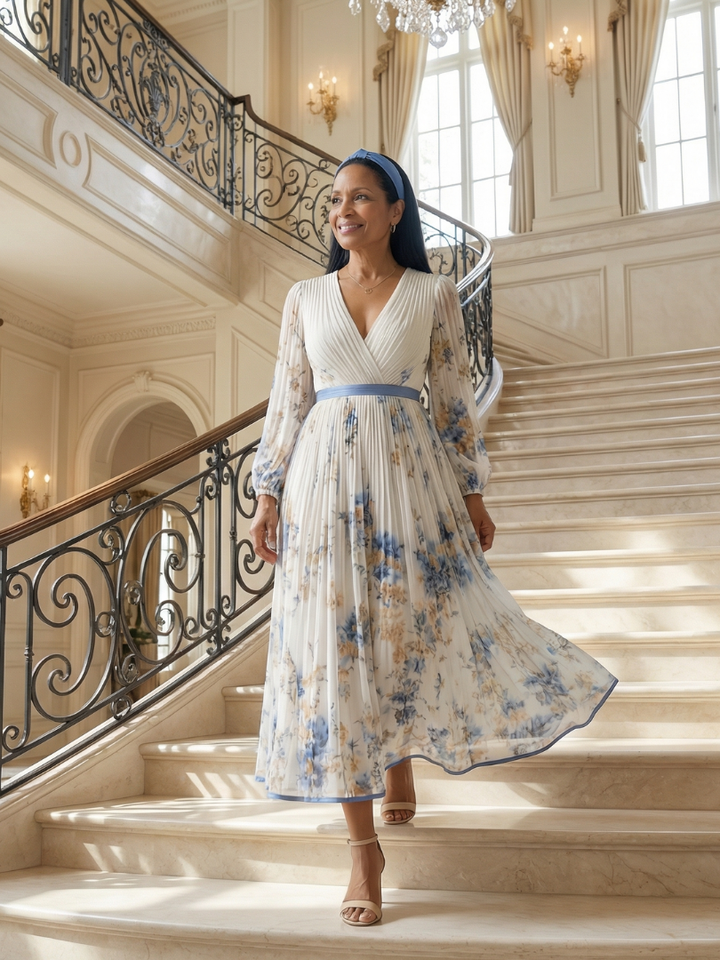 Isabella | Midi Wrap Pleated Dress