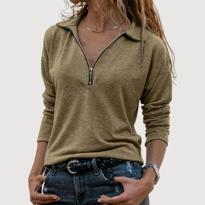 Maureen | Zip Collar Top