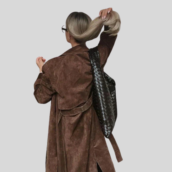 Olivia | Classic Suede Trench Coat