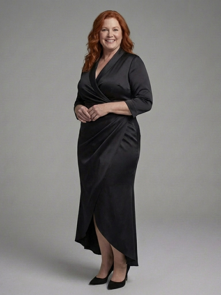 Coralie | Long-Sleeve Midi Dress with Front Closure