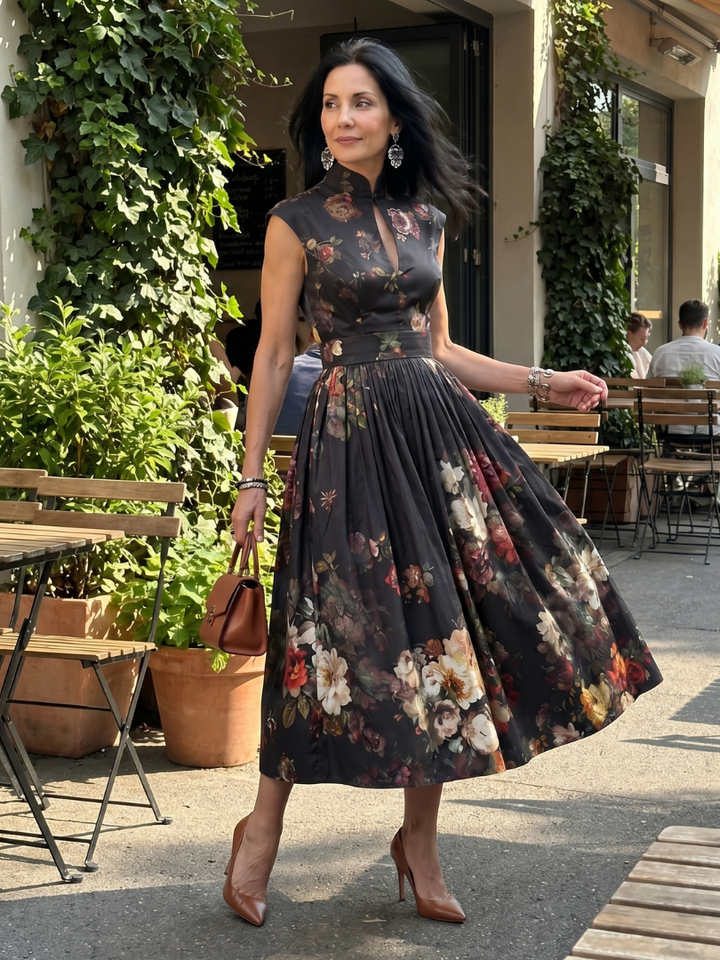 Monika | Midi Floral Pleated Dress
