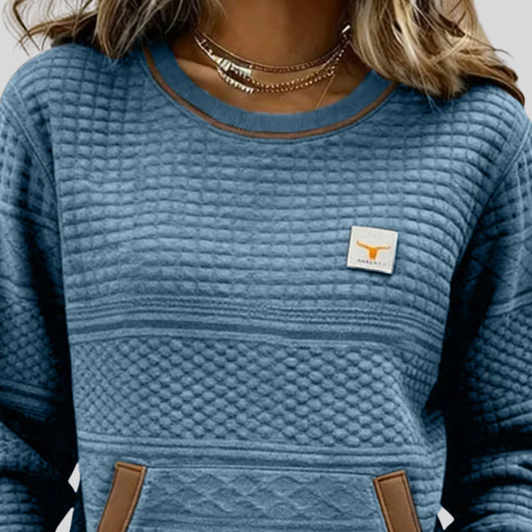 Talinae | Crew Neck Colorblock Sweatshirt