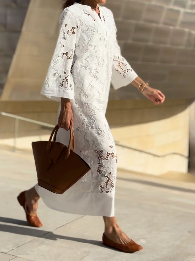 Aimee | Comfy Lace Midi Dress