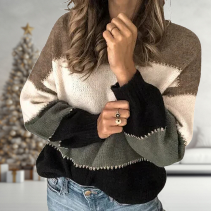 Maya | Colorblock Knit Sweater