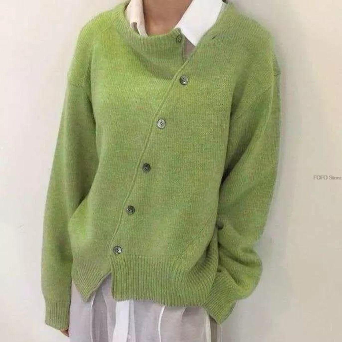 Alycia | Asymmetric Button Cardigan