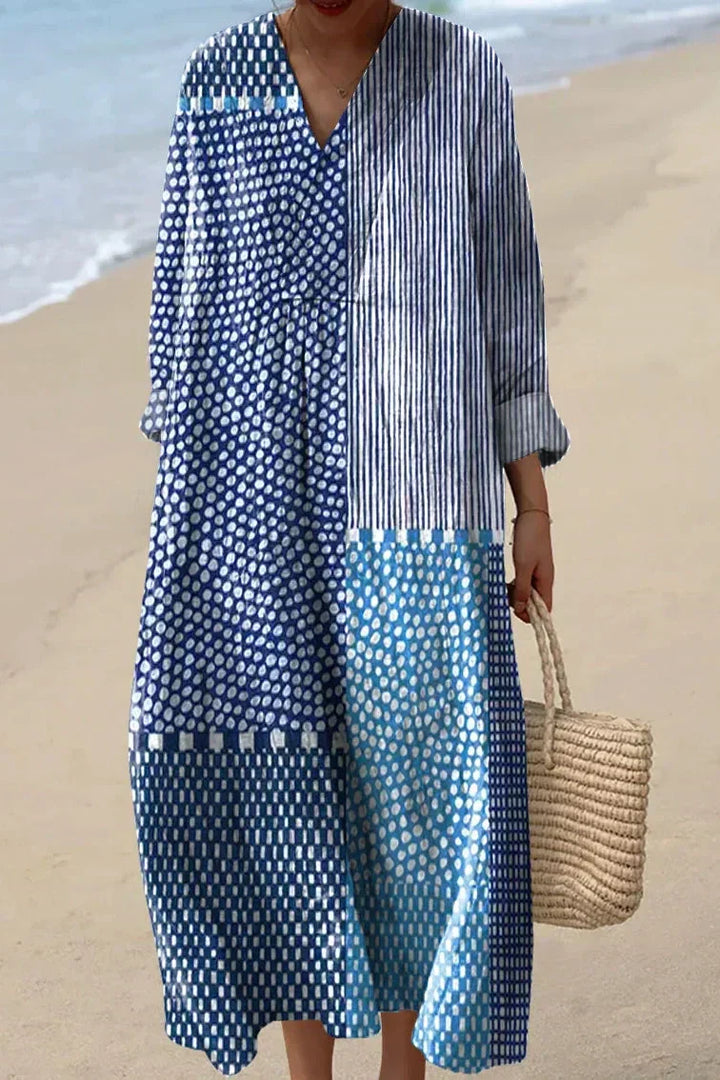 Luna | Wave Print Midi Dress