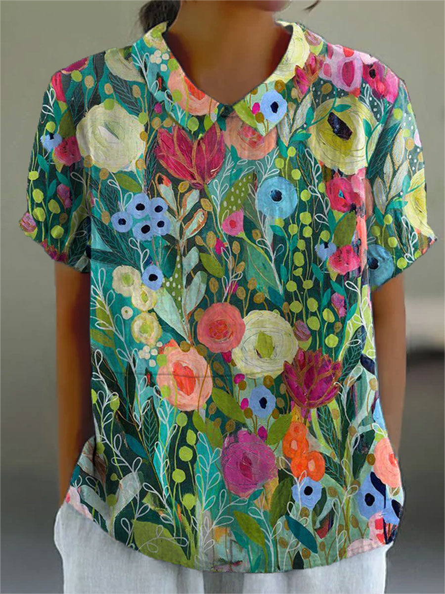 Daisy | Elegant Watercolour Floral Shirt