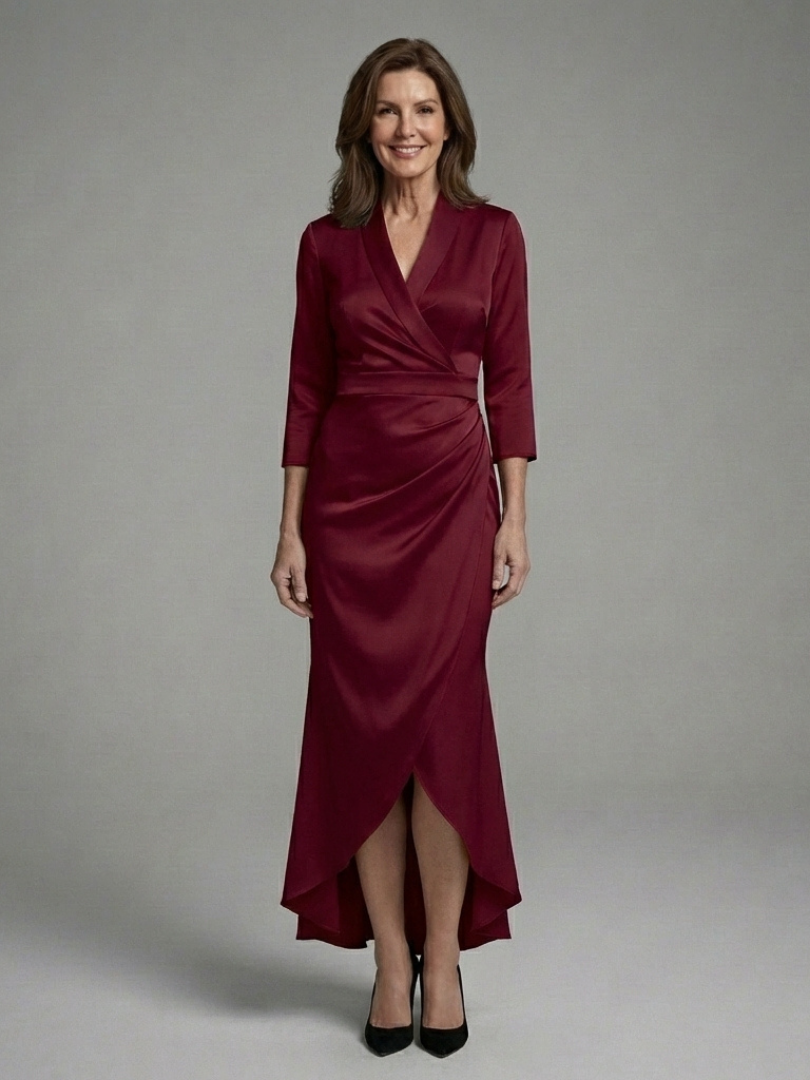 Coralie | Long-Sleeve Midi Dress with Front Closure