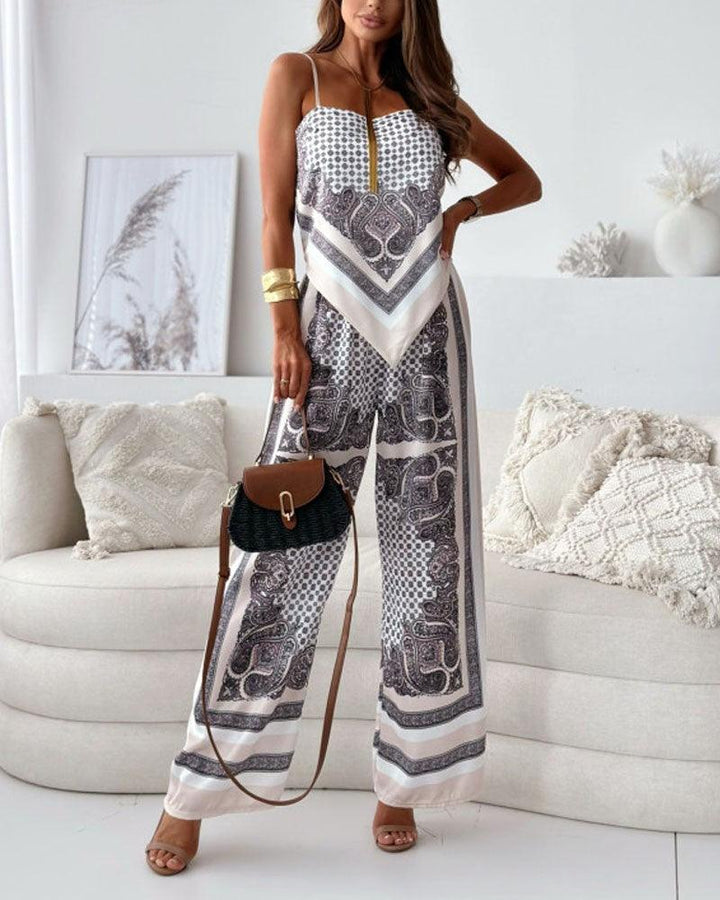 Helen | Elegant High-Waisted Summer Set with Pants