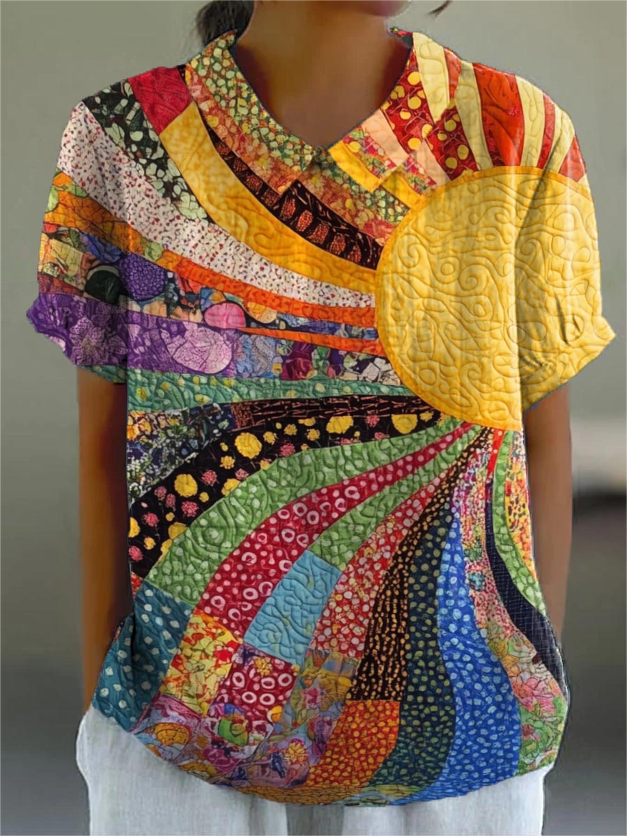Amabel |Sunburst Patchwork Shirt