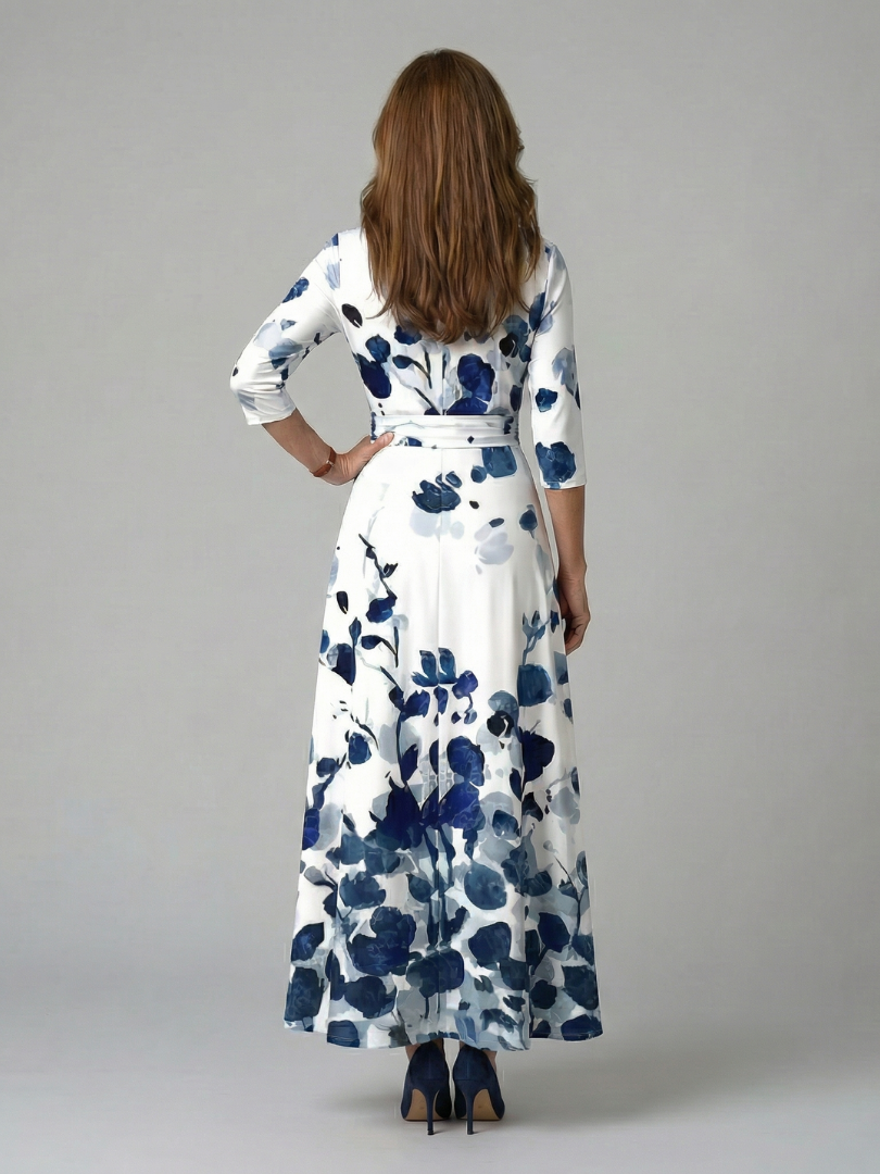 Sophia | Midi Dress with Cross Neckline
