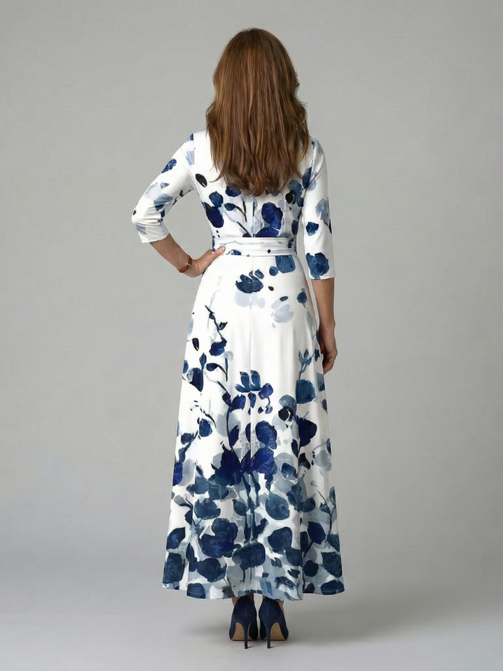 Sophia | Midi Dress with Cross Neckline