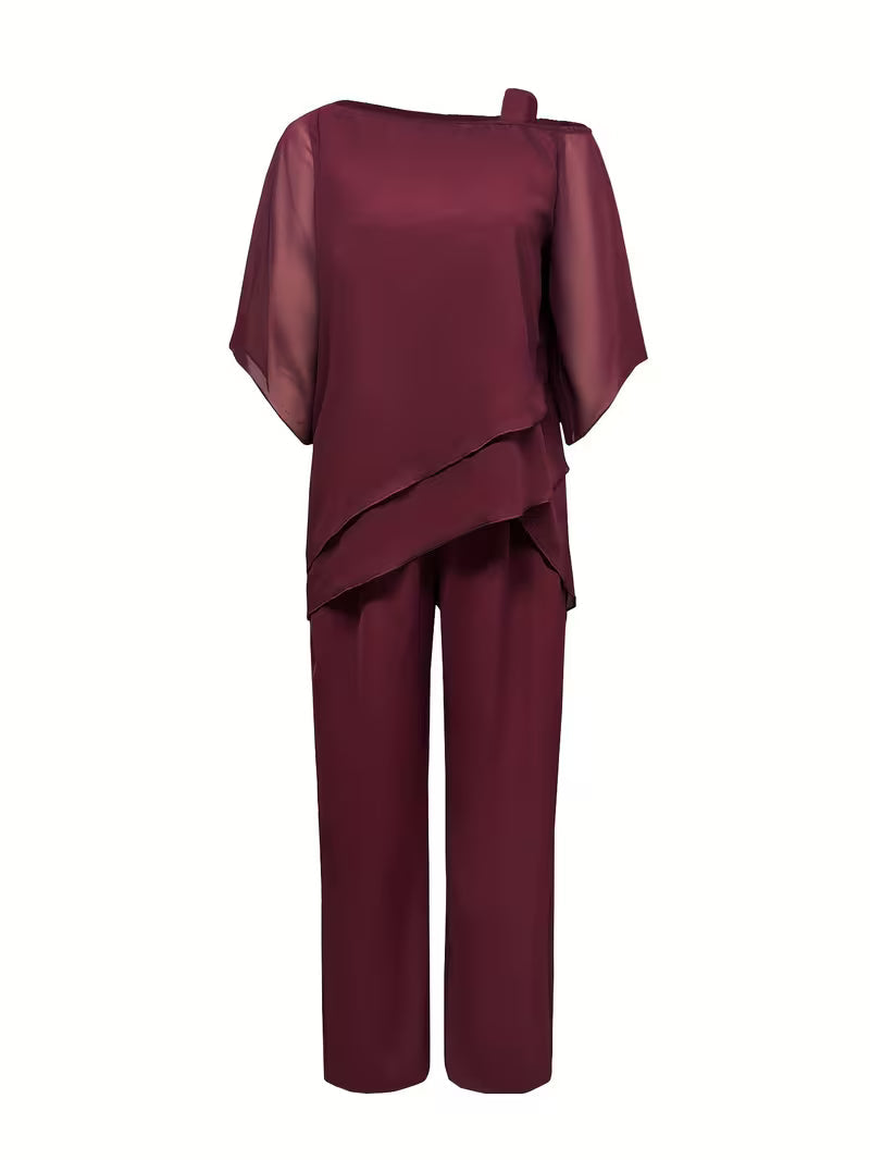 Valerie | Soft Drape Two-Piece Set – Effortless Polish, All-Day Comfort
