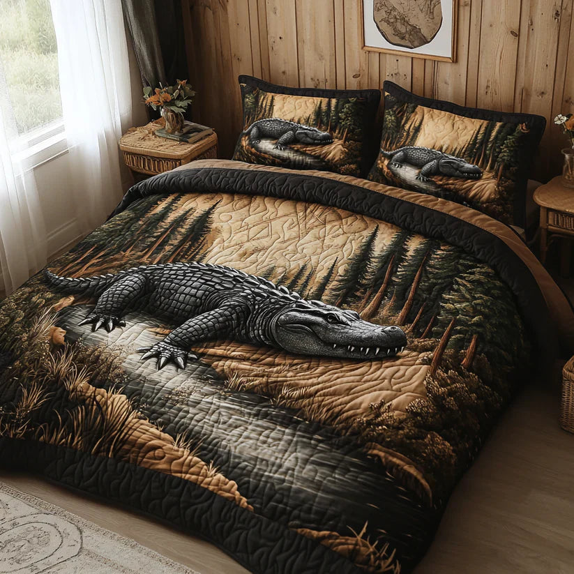 3-Piece Quilted Bedding Set - Sunbeam