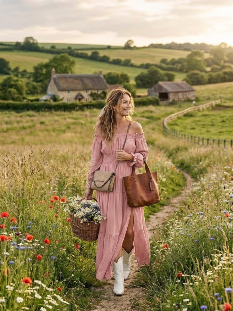 Ameline | Off Shoulder Smocked Maxi Dress
