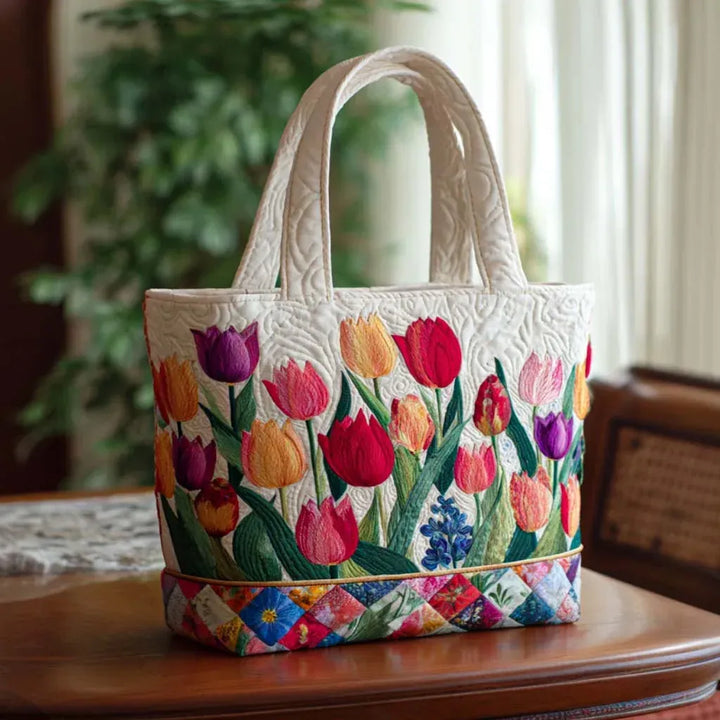 Camille | Tulips Inspired Handmade Quilted Bag