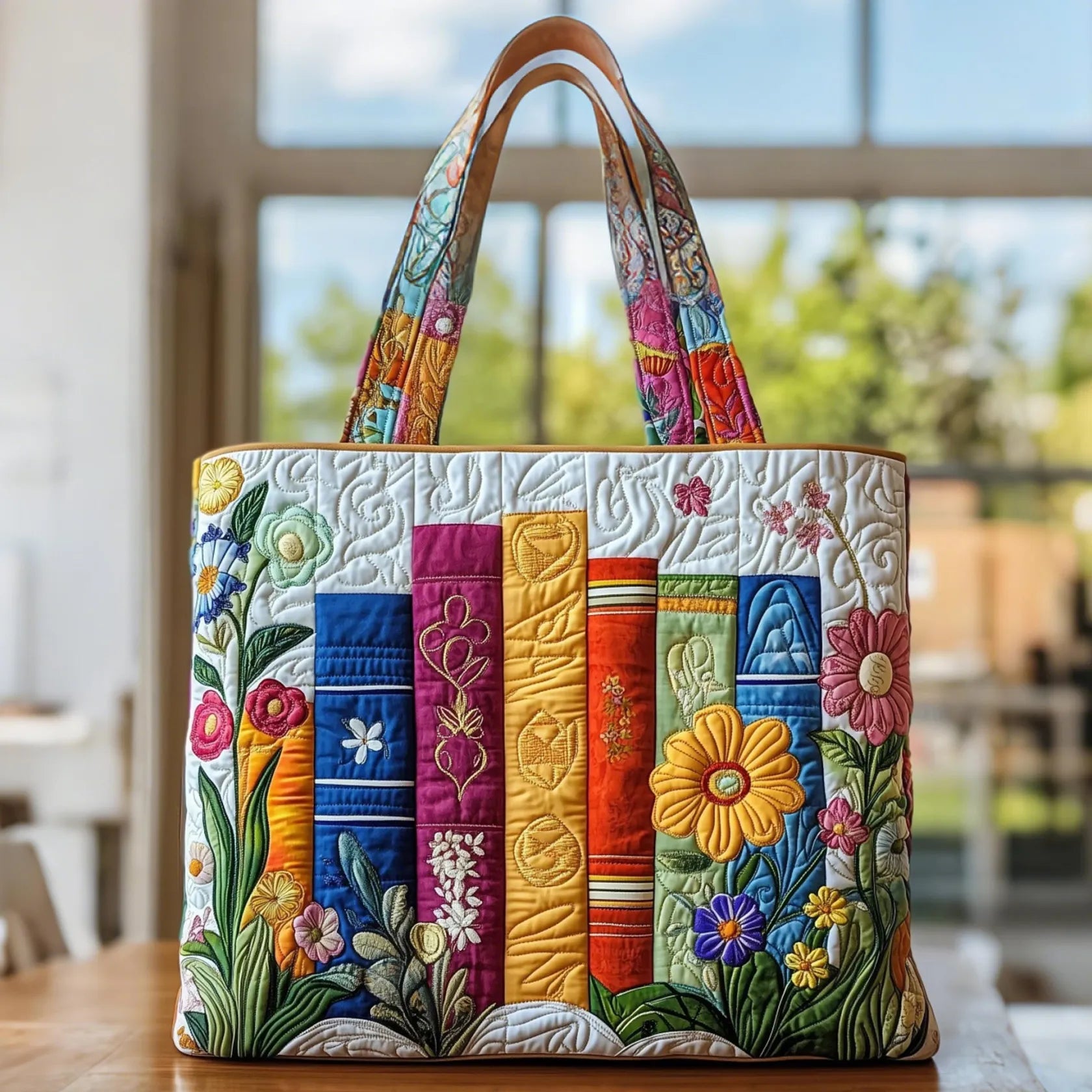 Alona | Books Print Handmade Bag