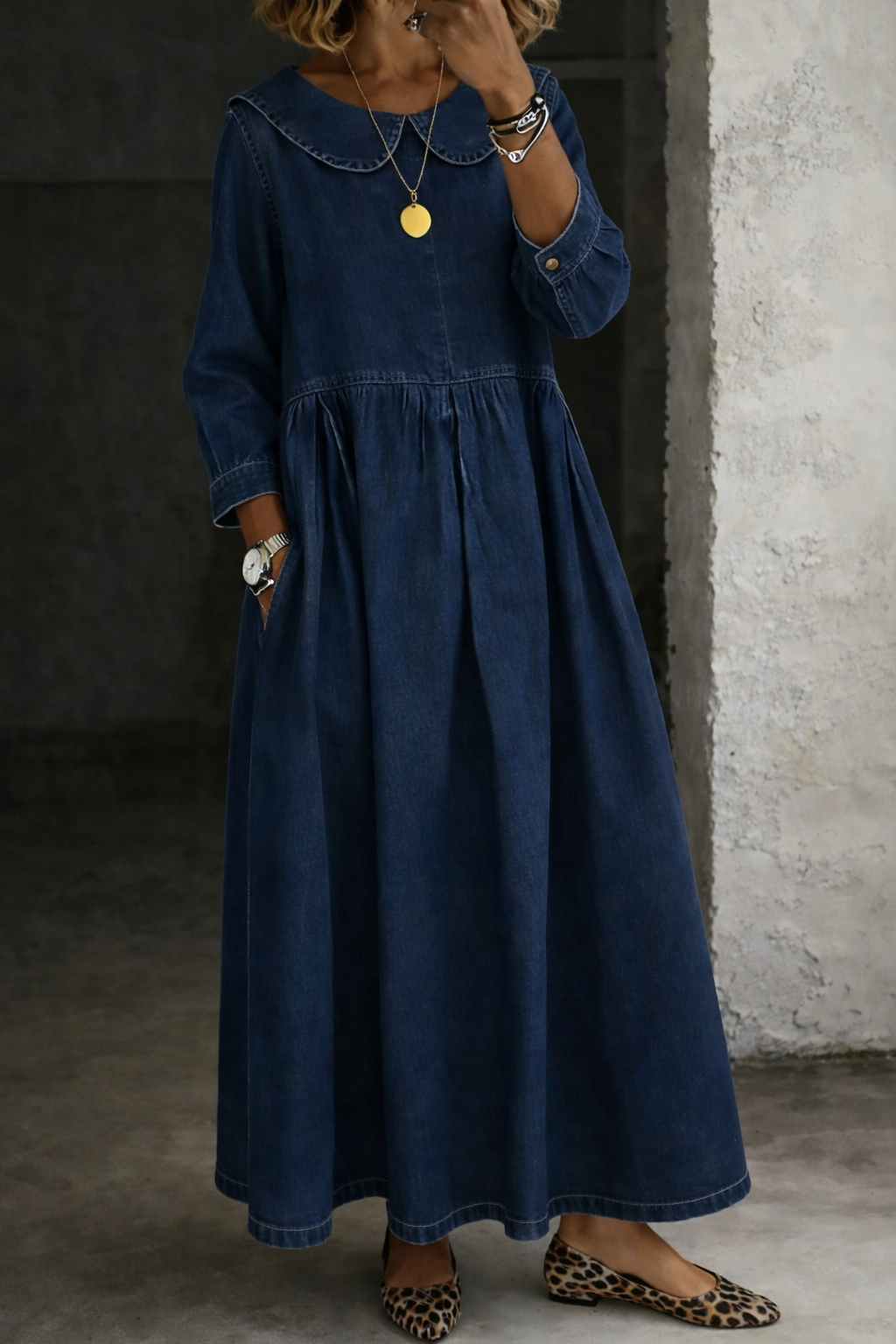Avery | Vintage Peter Pan Denim Dress