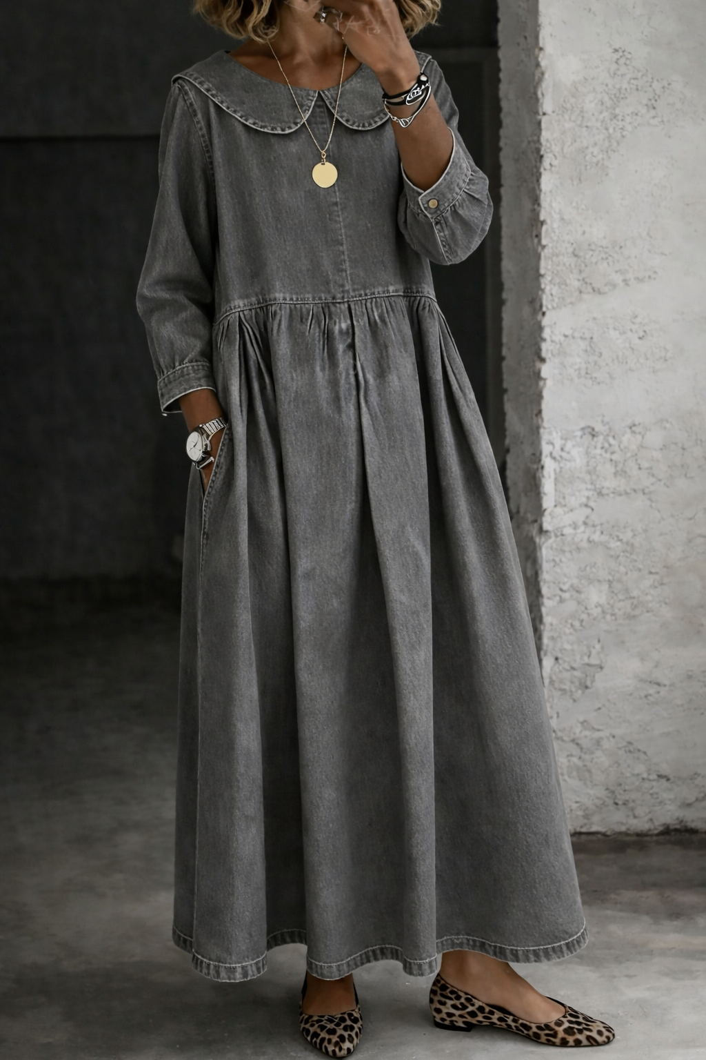 Avery | Vintage Peter Pan Denim Dress